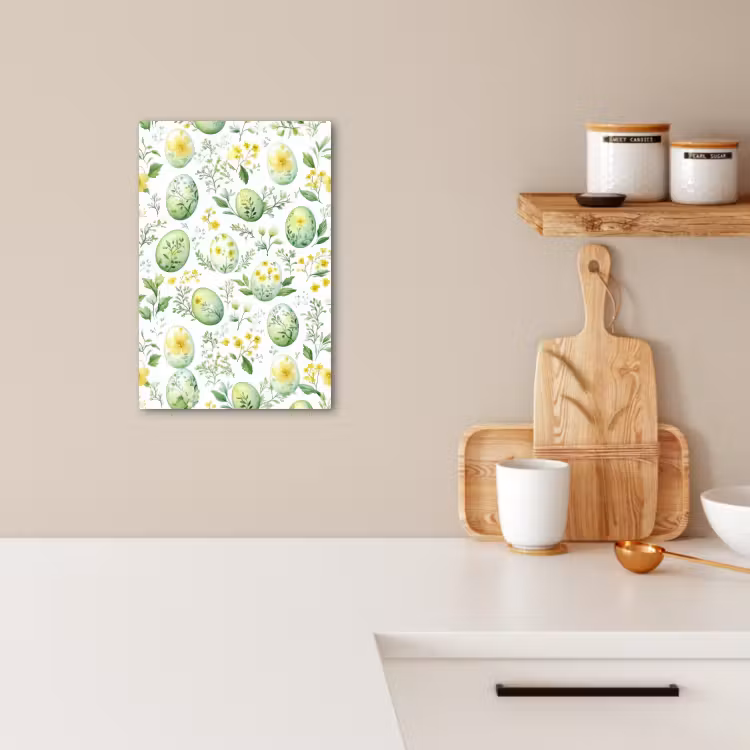 Canvas schilderij - Patroon - Groen - Eieren — 5