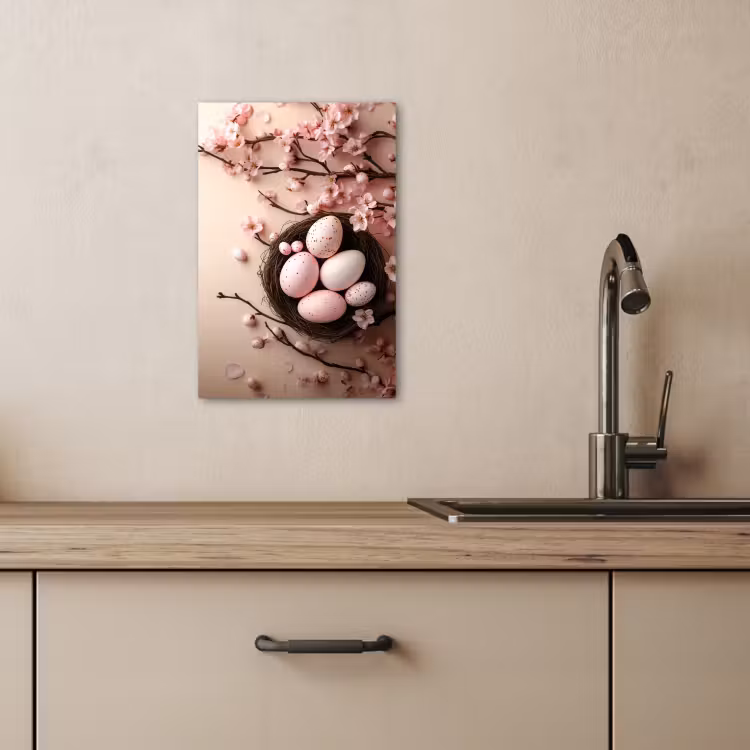 Canvas schilderij - Roze - Bloesems - Eieren — 3