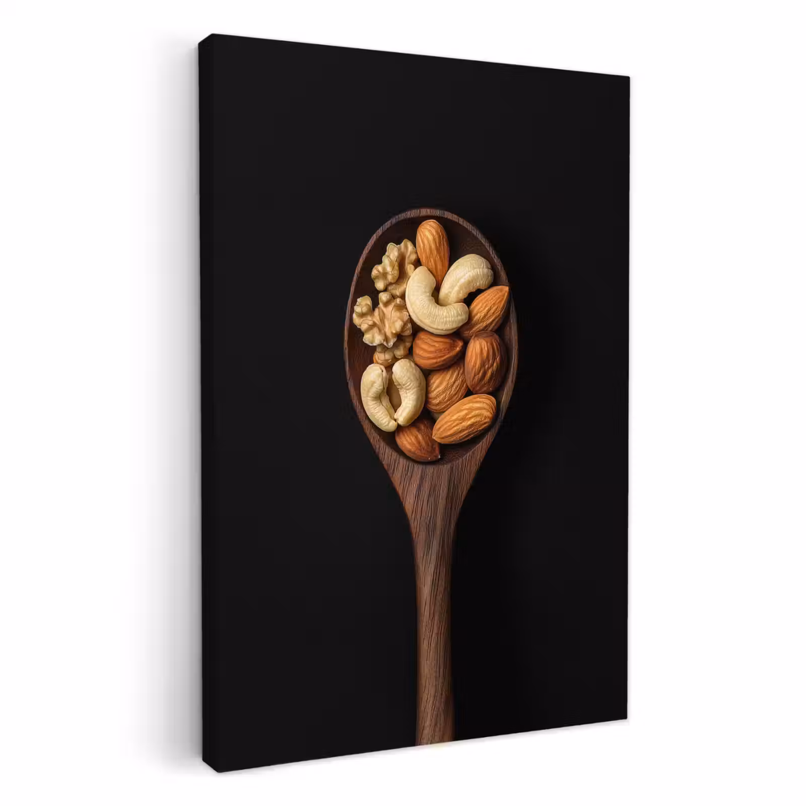 Canvas schilderij - Hout - Noten - Zwart — 1