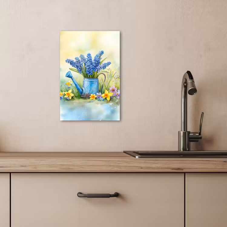 Canvas schilderij - Gieter - Lavendel - Bloesems — 5