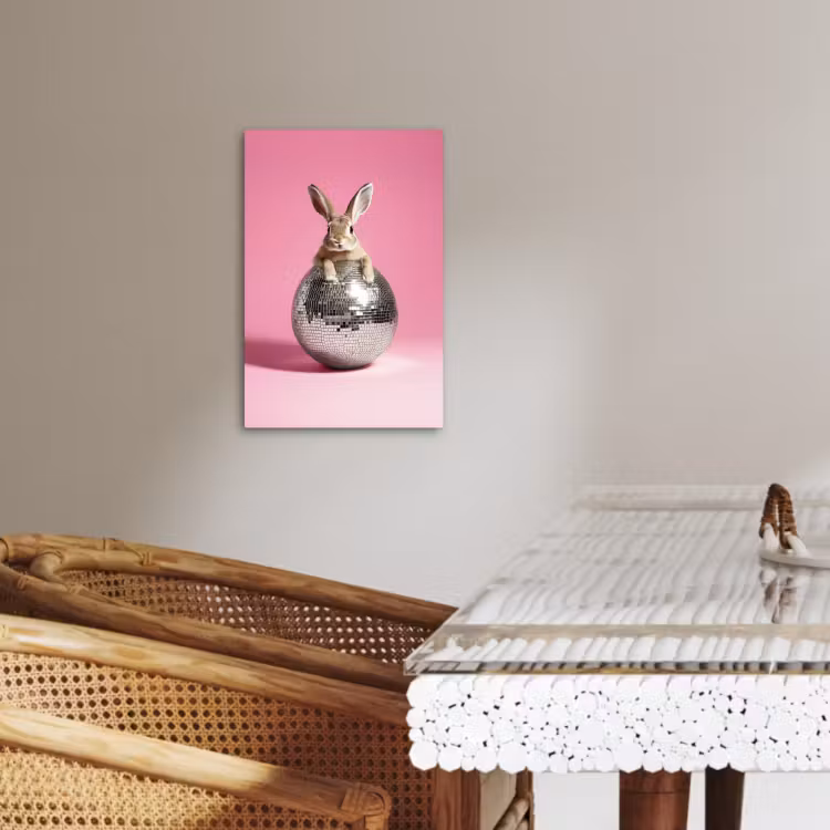 Canvas schilderij - Haas - Strik -Discobal — 2