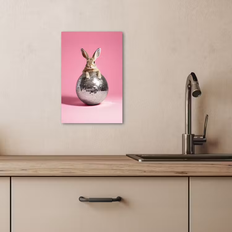 Canvas schilderij - Haas - Strik -Discobal — 4