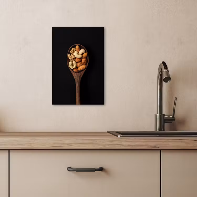 Canvas schilderij - Hout - Noten - Zwart — 3