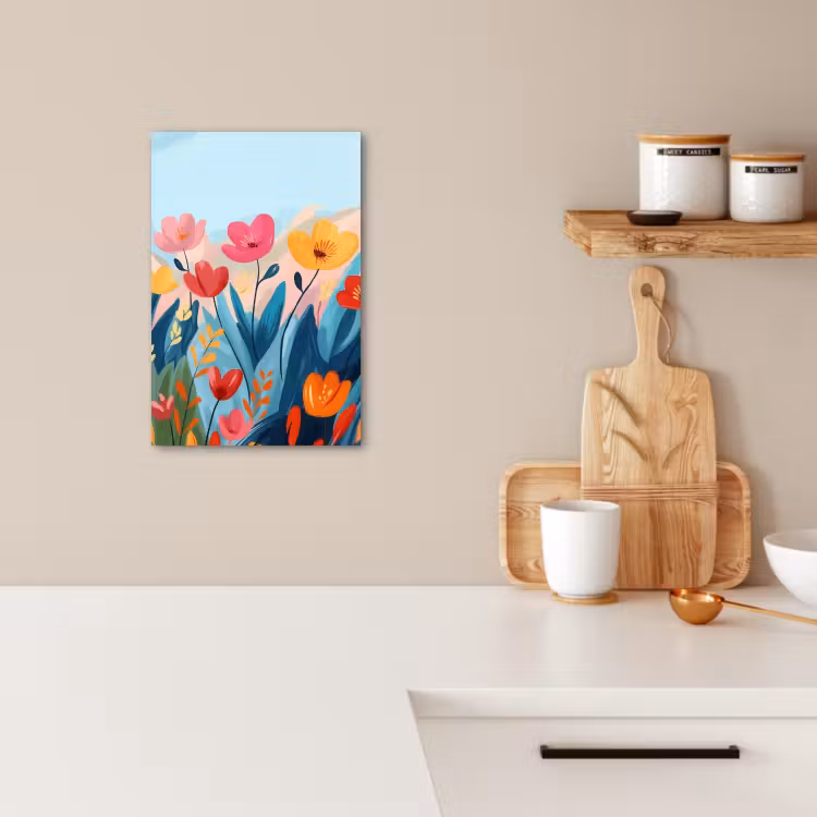Canvas schilderij - Illustratie - Bloemen - Kleurrijk — 4