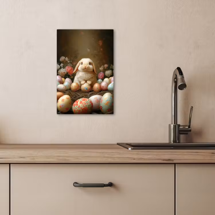 Canvas schilderij - Konijn - Paaseieren - Stilleven — 5