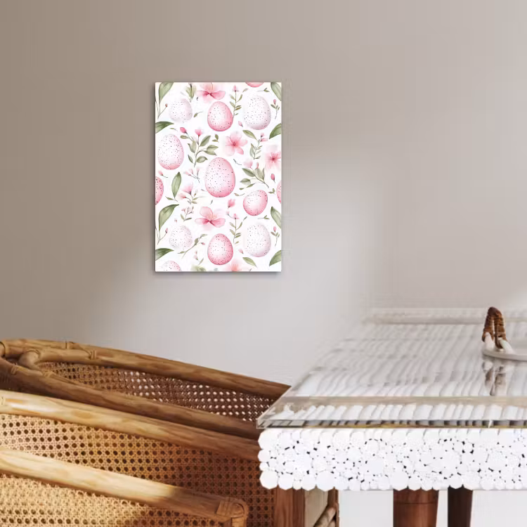 Canvas schilderij - Patroon - Eieren - Roze - Pasen — 4