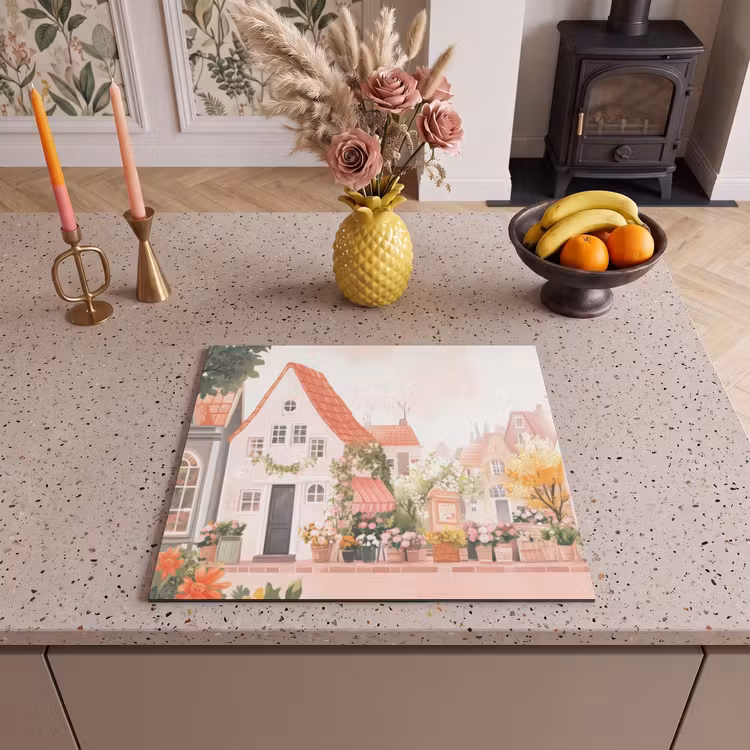 Inductie beschermer - Bloemen - Huizen - Dorp — 3