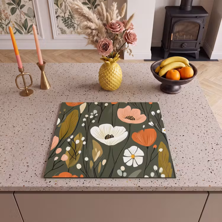Inductie beschermer - Bloemen - Illustratie - Groen — 3