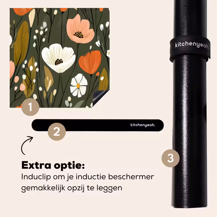 Inductie beschermer - Bloemen - Illustratie - Groen — 8