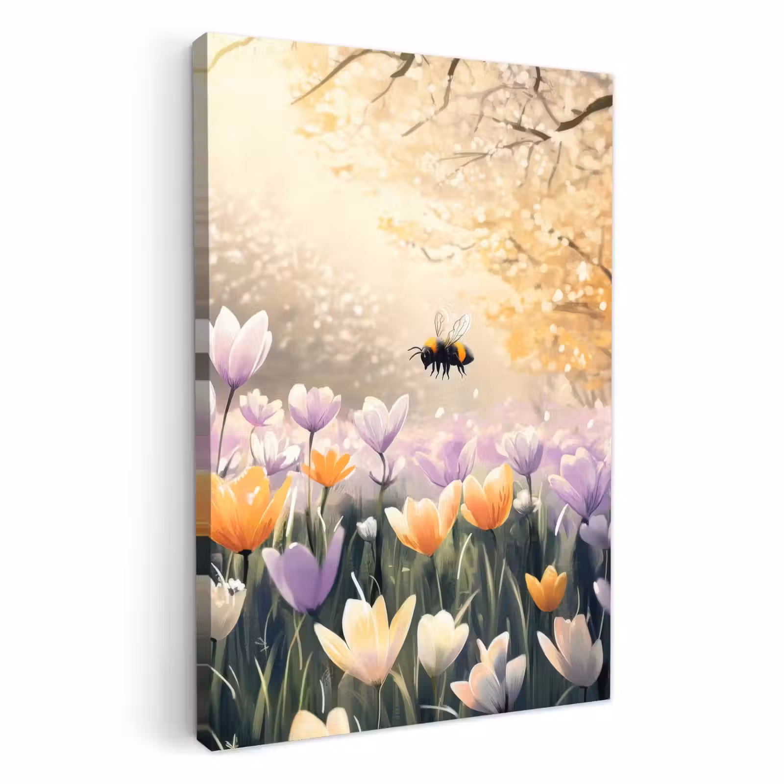 Canvas schilderij - Viooltjes - bij - Zonlicht — 1