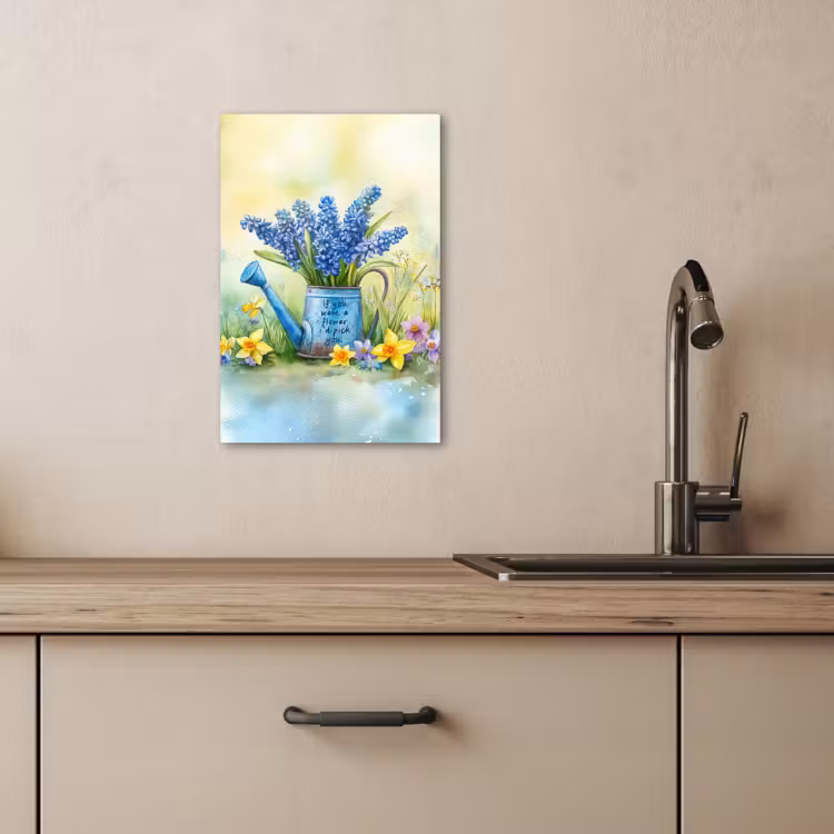 Canvas schilderij - Lavendelbloemen - Quote - Gieter — 4