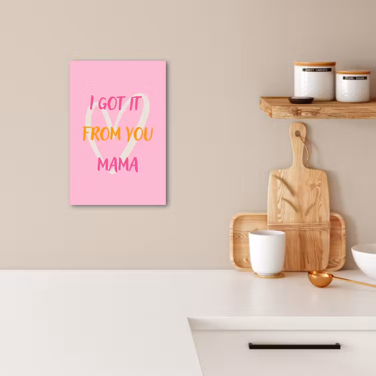 Canvas schilderij - Mama - Quote - Hart - Roze — 4