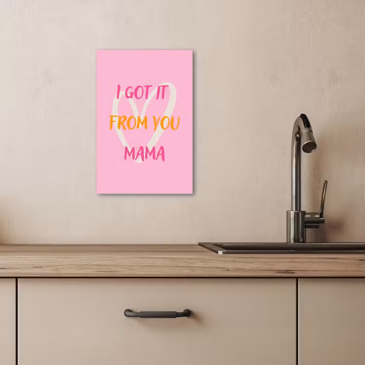 Canvas schilderij - Mama - Quote - Hart - Roze — 5