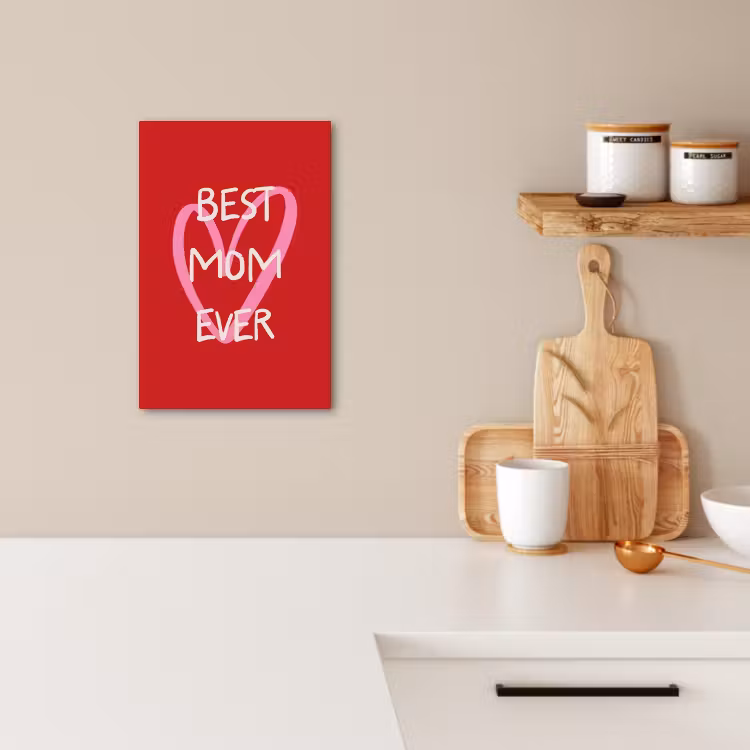 Canvas schilderij - Moeder - Quote - Hartje - Rood — 3