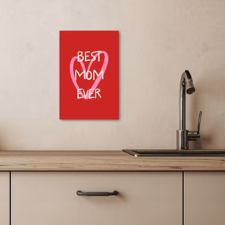 Canvas schilderij - Moeder - Quote - Hartje - Rood — 4