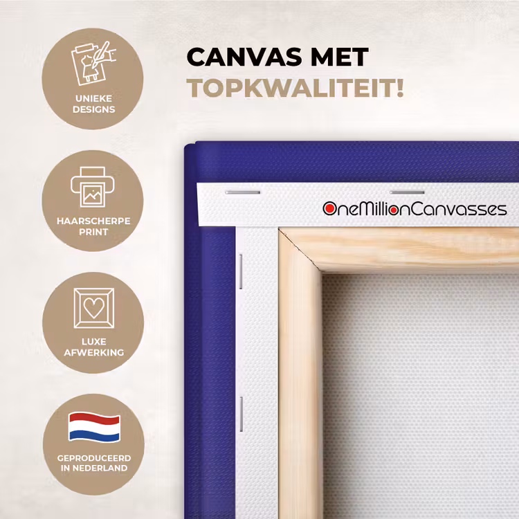 Canvas schilderij - Moeder - Tekst - Blauw - Hartje — 1