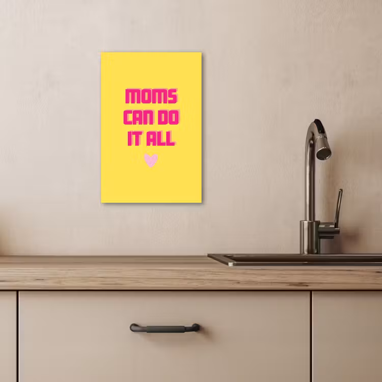 Canvas schilderij - Quote - Moeder - Hartje - Roze — 5