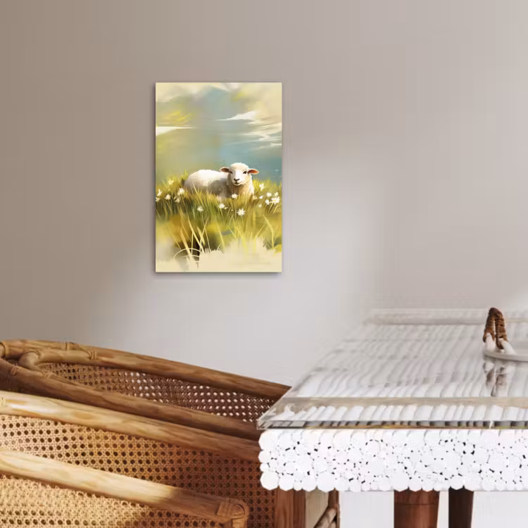 Canvas schilderij - Schaap - Weide - Groen — 4
