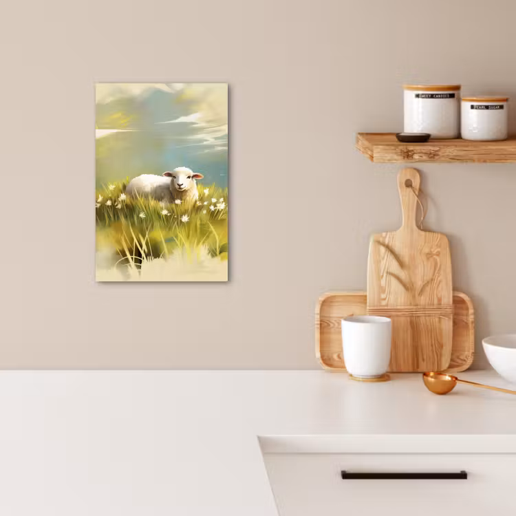 Canvas schilderij - Schaap - Weide - Groen — 5