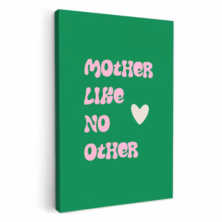 Canvas schilderij - Tekst - Hartje - Moeder - Groen — 2
