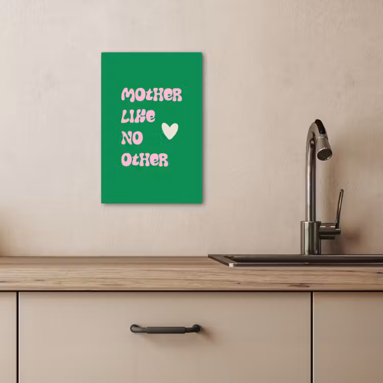 Canvas schilderij - Tekst - Hartje - Moeder - Groen — 5