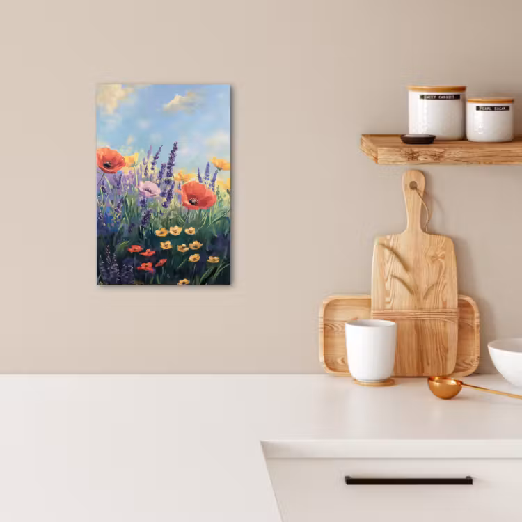 Canvas schilderij - Weide - Bloemen - Kleurrijk — 2