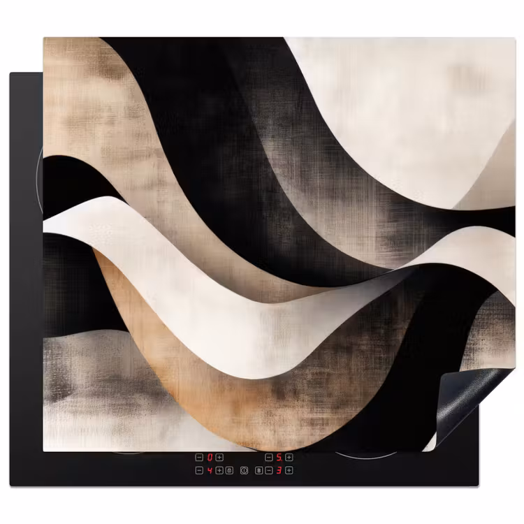 Inductie beschermer - Abstract - Golven - Zwart - Verweerd — 1