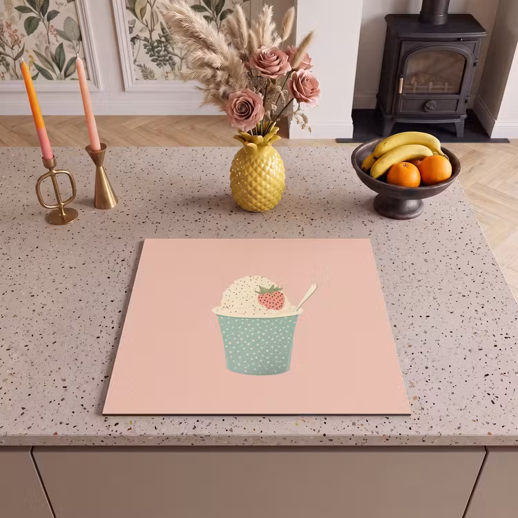 Inductie beschermer - Bakje - Ijs - Aardbei - Roze — 3