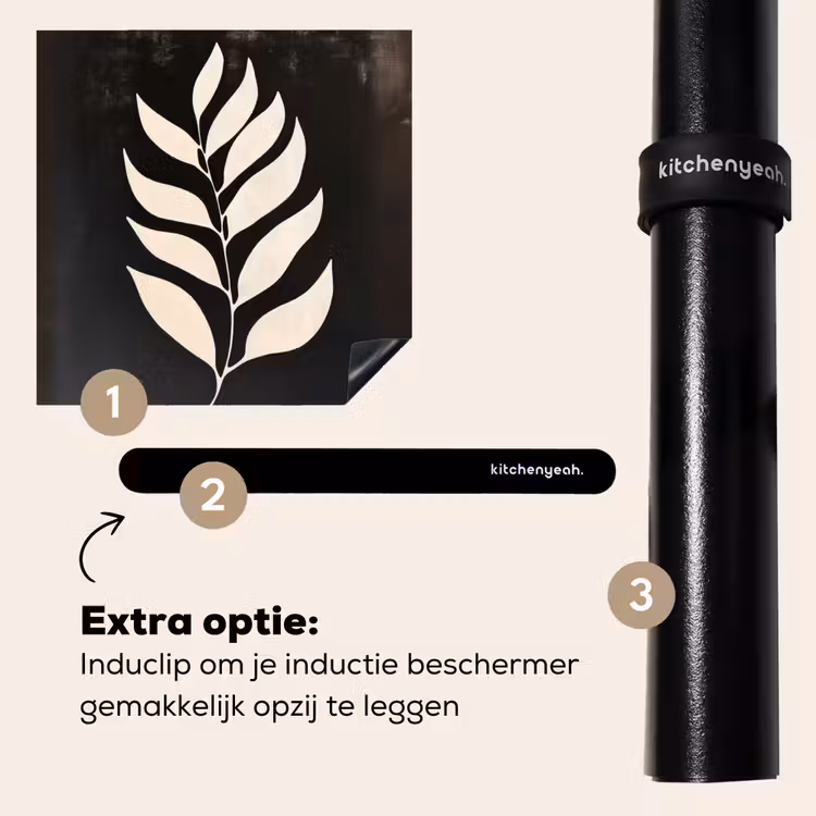 Inductie beschermer - Blad - Wit - Minimalistisch — 8