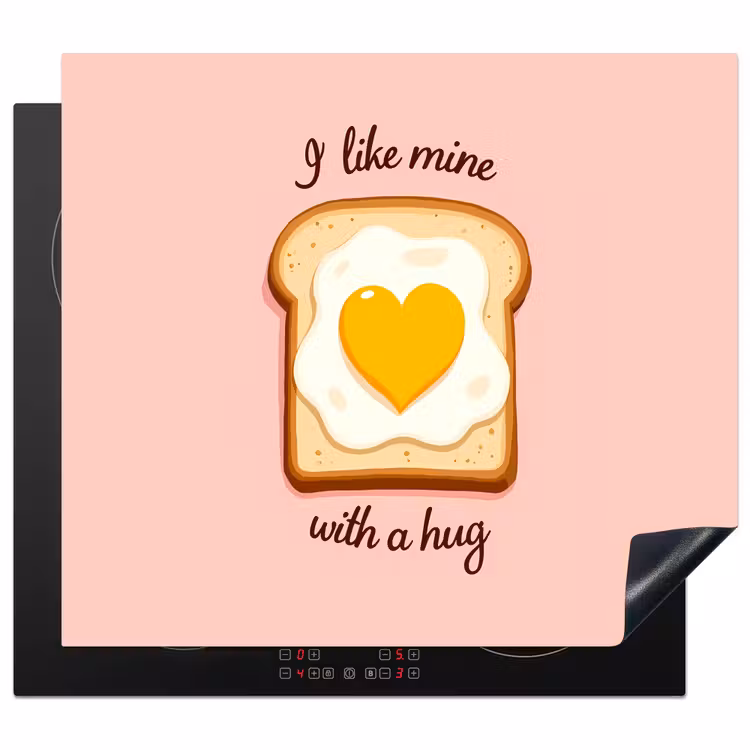 Inductie beschermer - Brood - Illustratie - Quote - Roze — 1