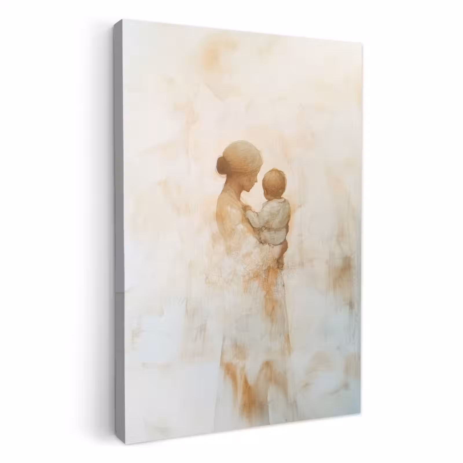 Canvas schilderij - Kind - Moeder - Waterverfschilderij — 1