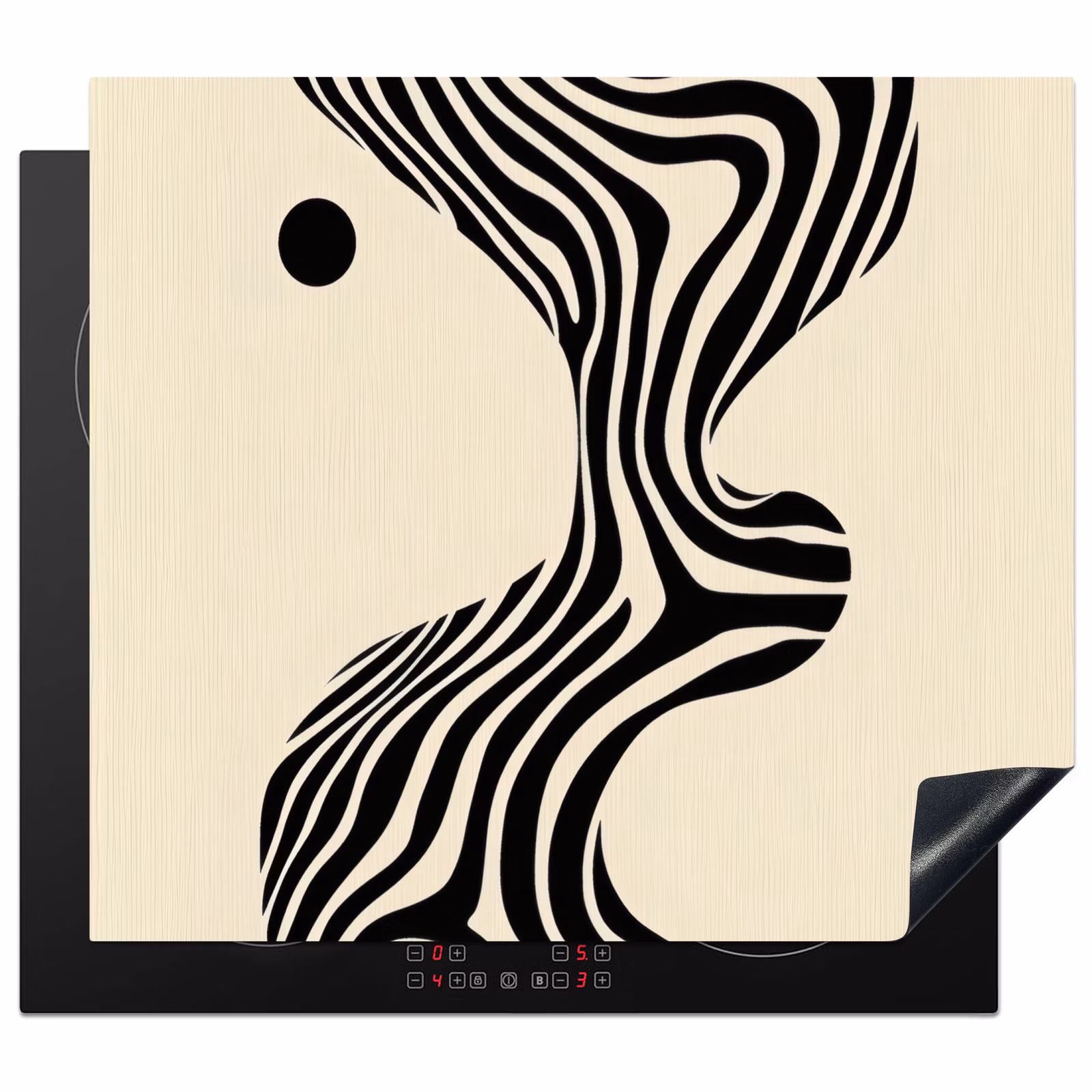 Inductie beschermer - Beige - Lijnen - Golvend - Abstract — 1