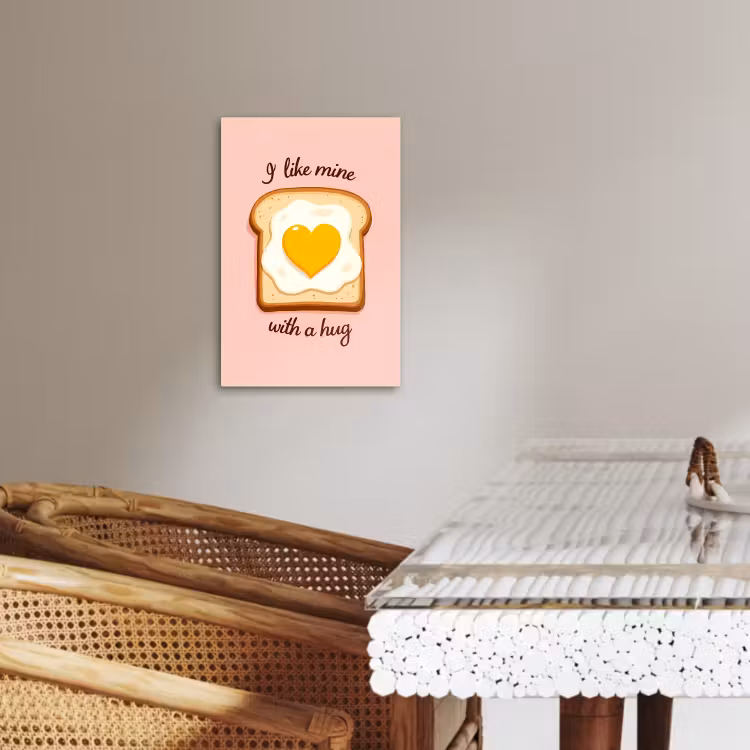 Canvas schilderij - Brood - Illustratie - Quote - Roze — 3