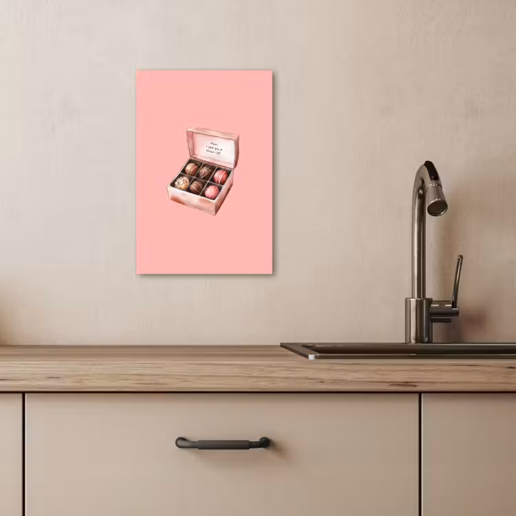Canvas schilderij - Doosje - Bonbons - Liefdevolle - Tekst — 4