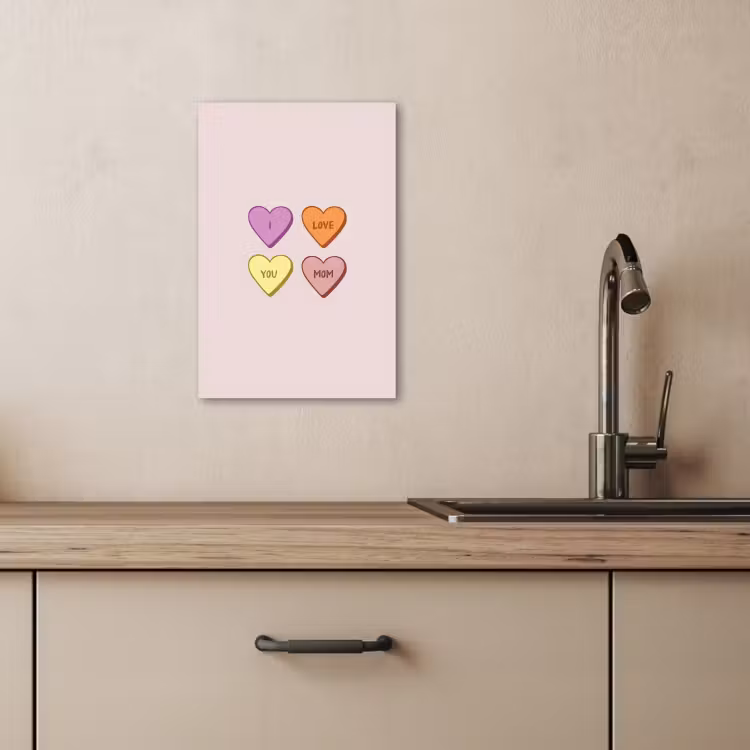 Canvas schilderij - Hartjes - Pastel - Liefde - Moeder — 5