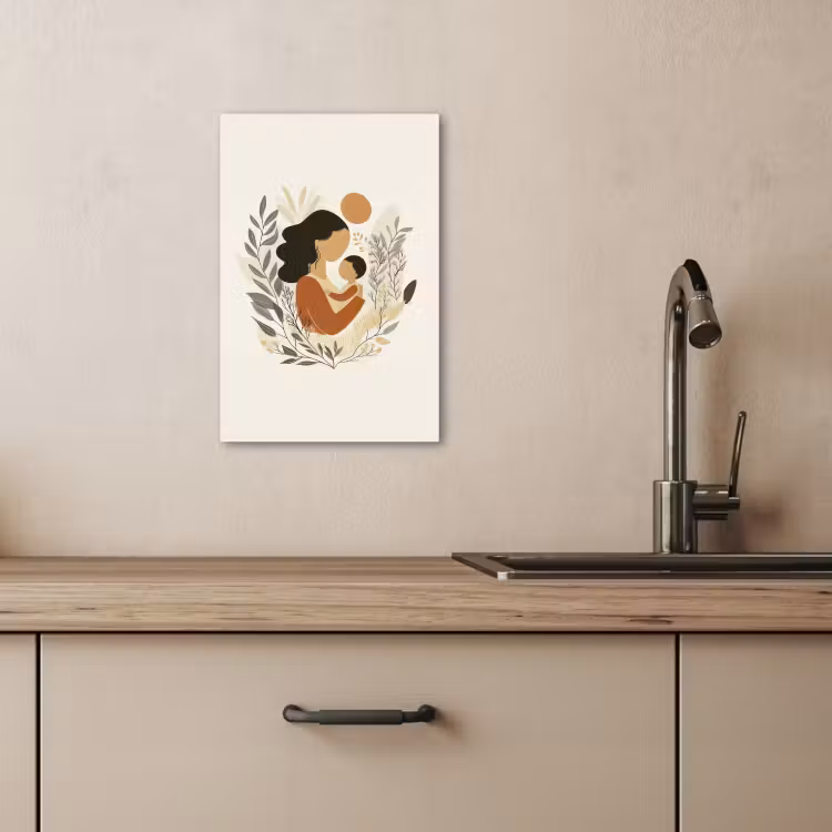 Canvas schilderij - Illustratie - Moeder - Kind - Liefdevol — 5