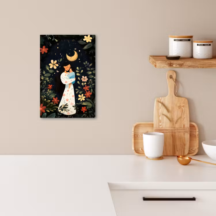Canvas schilderij - Moeder - Kind - Kleurrijk - Bloemen — 5