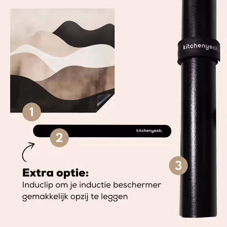 Inductie beschermer - Abstract - Landschap - Golven - Crèmekleur — 8