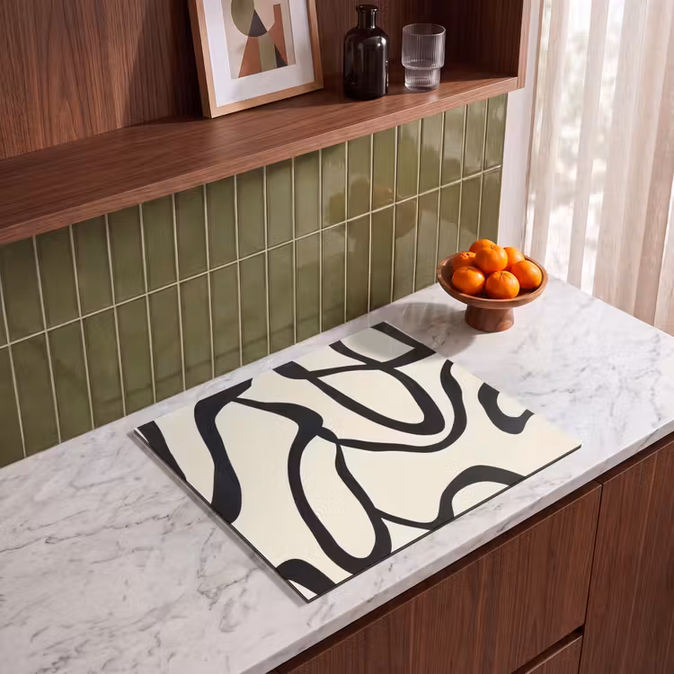 Inductie beschermer - Abstract - Lijnen - Modern - Beige — 4