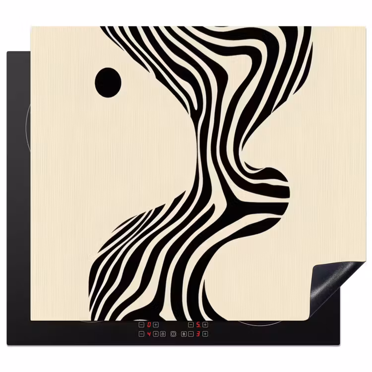 Inductie beschermer - Beige - Lijnen - Golvend - Abstract — 1
