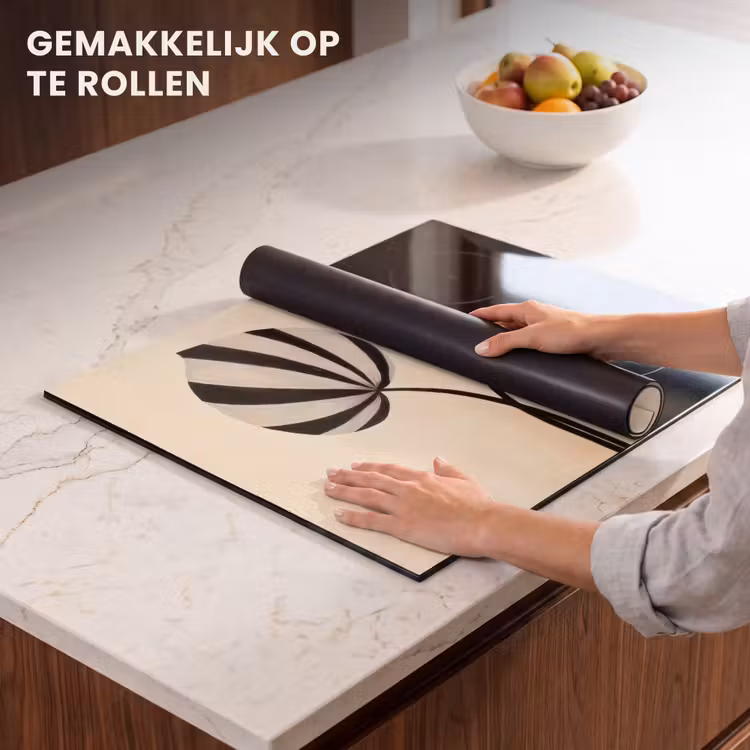 Inductie beschermer - Bladeren - Gestreept - Stengel - Beige — 7