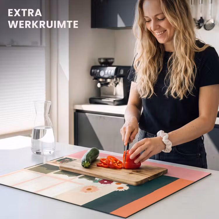 Inductie beschermer - Bloemen - Koffie - Raam — 5