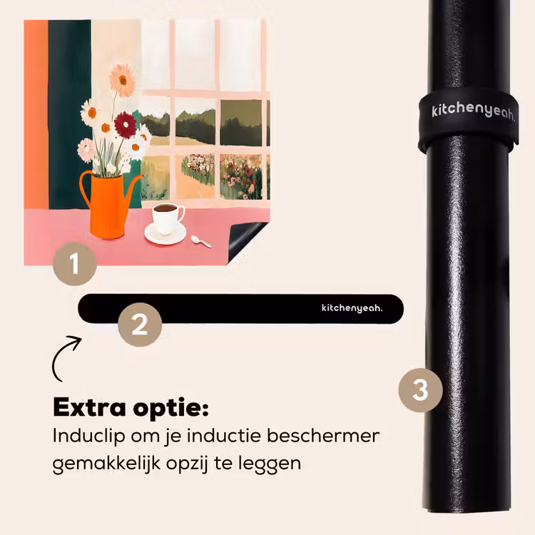 Inductie beschermer - Bloemen - Koffie - Raam — 8