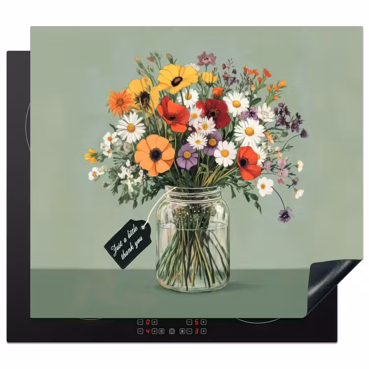 Inductie beschermer - Bloemen - Vaas - Kaartje — 1