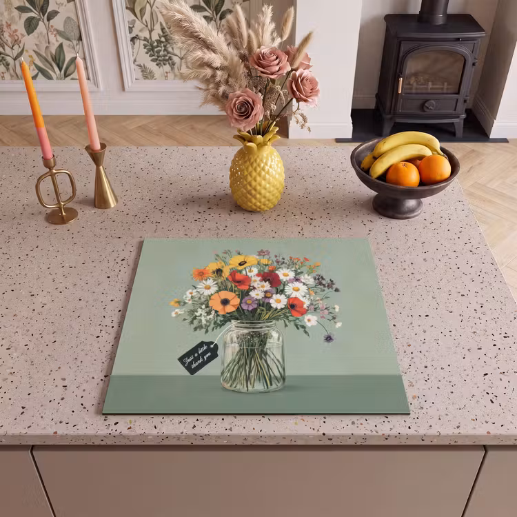 Inductie beschermer - Bloemen - Vaas - Kaartje — 3