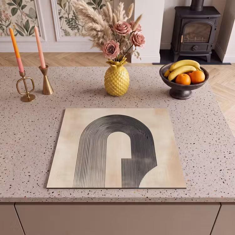 Inductie beschermer - Boog -  Strepen - Minimalistisch - Zwart — 3
