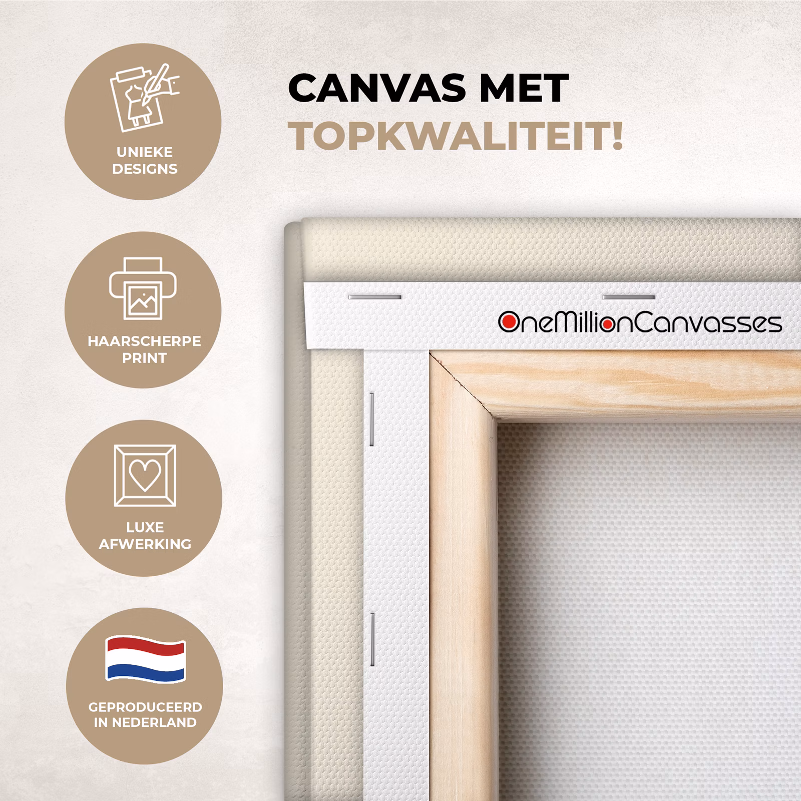 Canvas schilderij - Minimalistisch - Schepijs - Hoorntje - Beige — 1