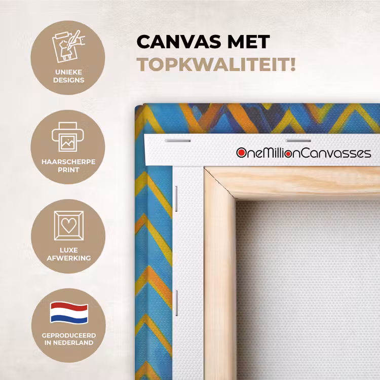 Canvas schilderij - Mok - Koffie - Zigzag - Slagroom — 1