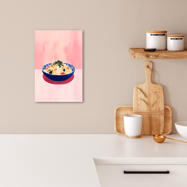 Canvas schilderij - Rijst - Illustratie - Kom - Groente — 4