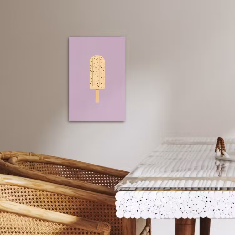 Canvas schilderij - Beige - Ijsje - Spikkels — 3